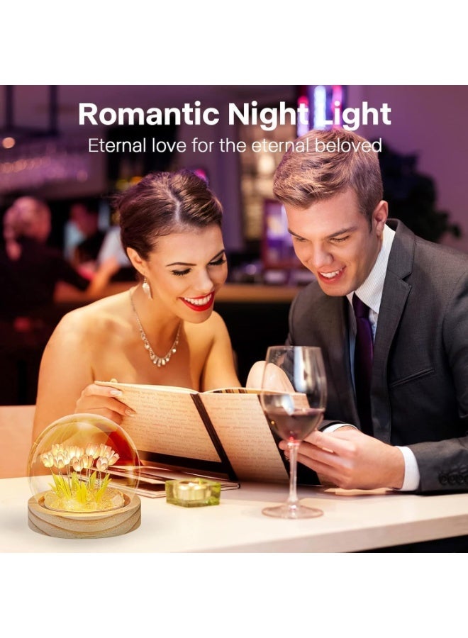 ChicAbode Tulip Night Light LED Decoration Lamp,Glass Artificial Flower Bedroom Table Lamp, Christmas Birthday Gifts for Women Her Girlfriend Wife Sister Girls - Image 4